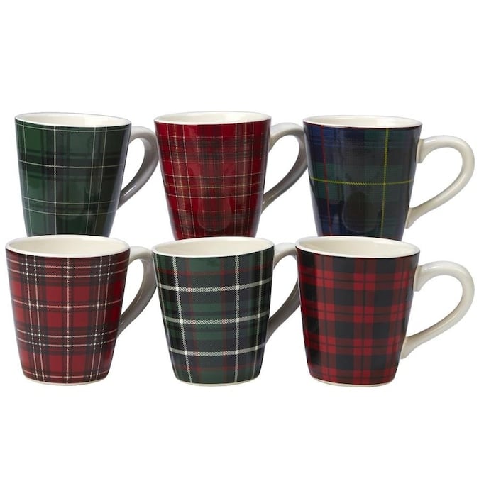 Certified International Christmas Plaid Set/6 Mug 16 -oz (6) asst. Lowes.com