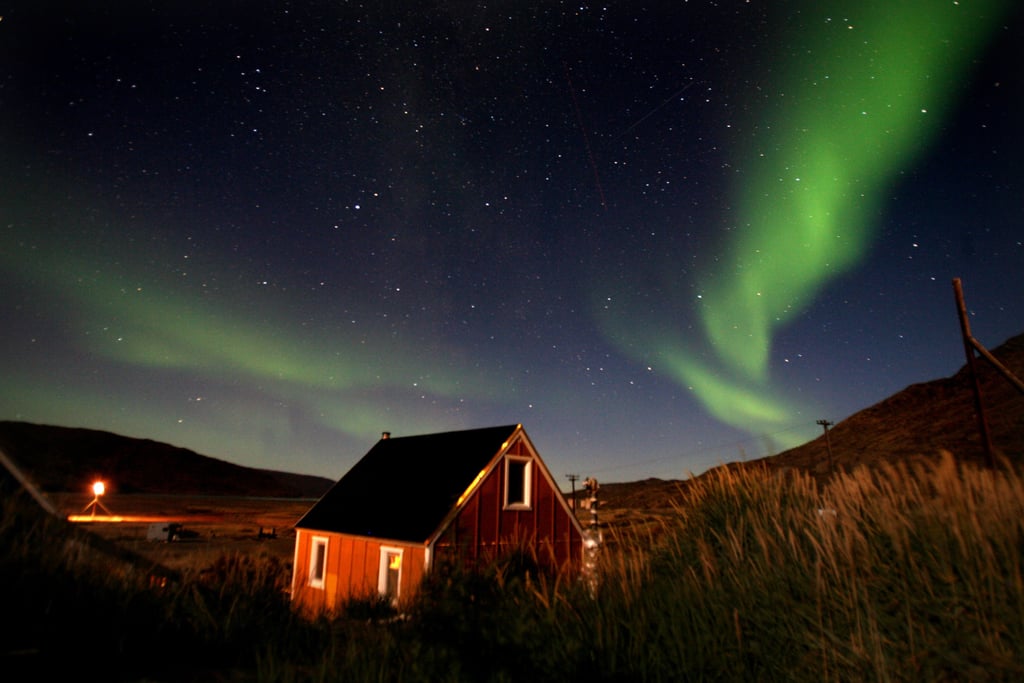 The northern lights could be seen in the sky over Kangerlussuaq, Greenland, in September 2007.