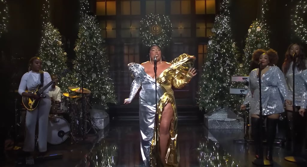 Lizzo Wears Silver and Gold Gown on "SNL"