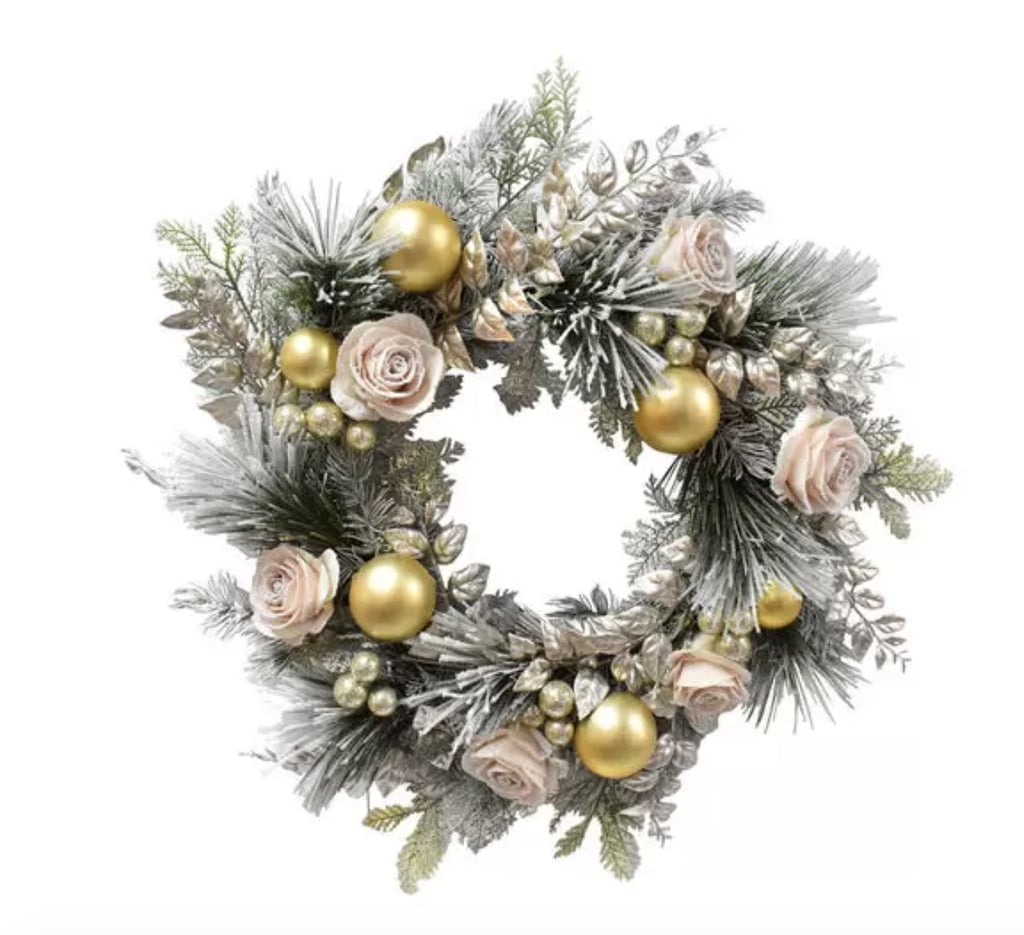 Bloom Room Holiday Christmas Ornament Wreath Pink & Rose Gold