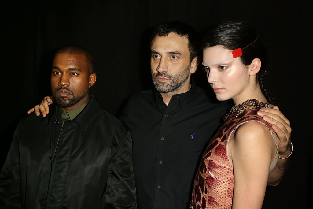 Kendall posed with her future brother-in-law and fashion-world favorite Kanye West and designer Riccardo Tisci after walking the Givenchy show.