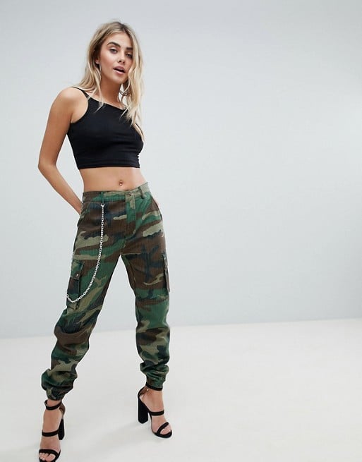 Missguided Premium Tan Camo Printed Cargo Pants ($68) ❤ liked on Polyvore  featuring pants, grey, camouflage c… | Pants for women, Clothes design,  Women pants casual