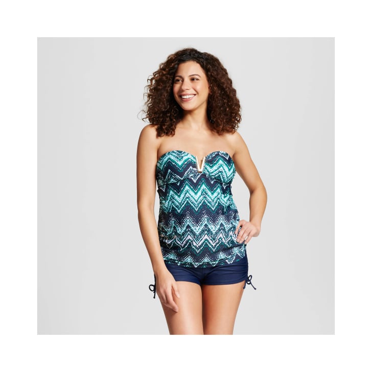 Maternity V Wire Bandeau Tankini Tops Maternity Swimsuits 2017