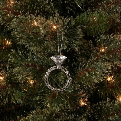 Engagement Ring Silver Christmas Tree Ornament