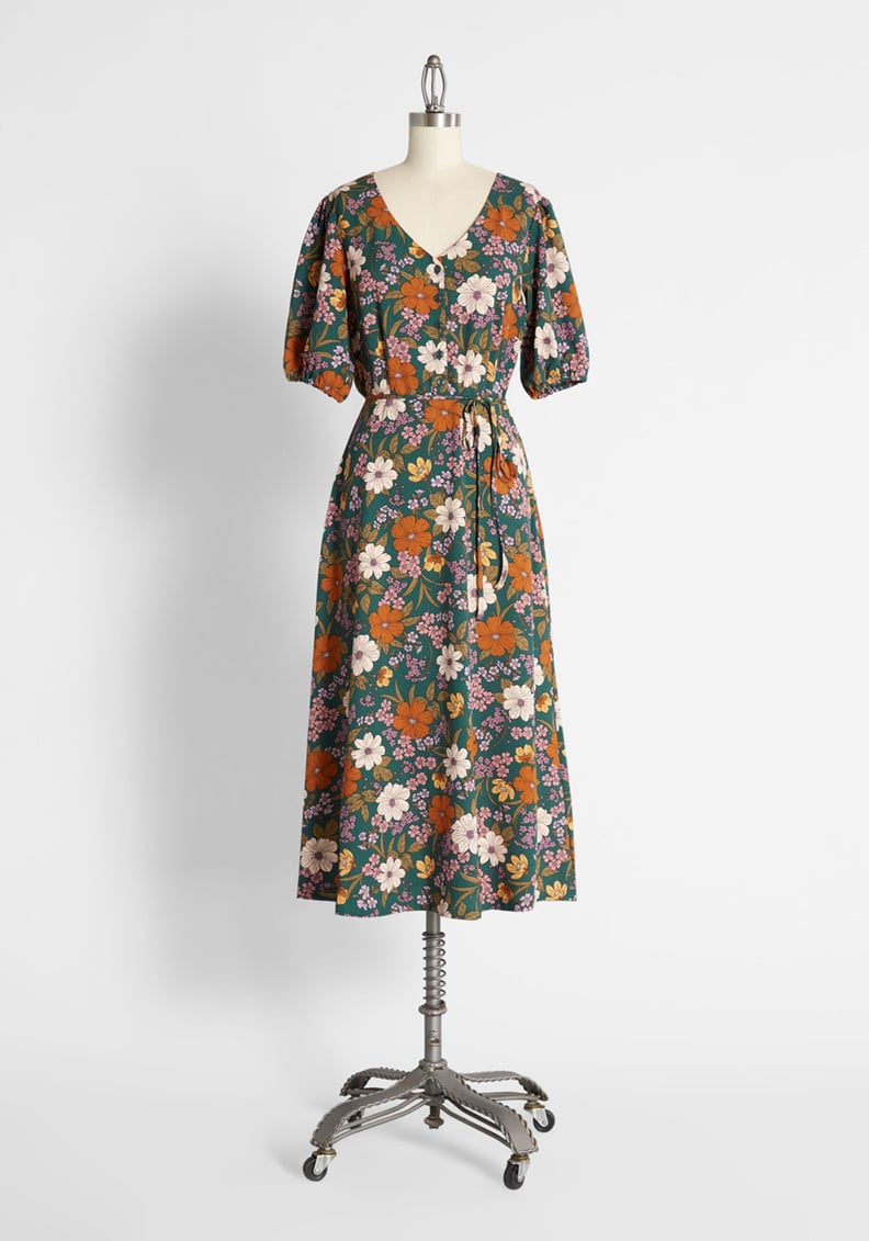 Modcloth Rise Higher, Greenbriar Midi Dress