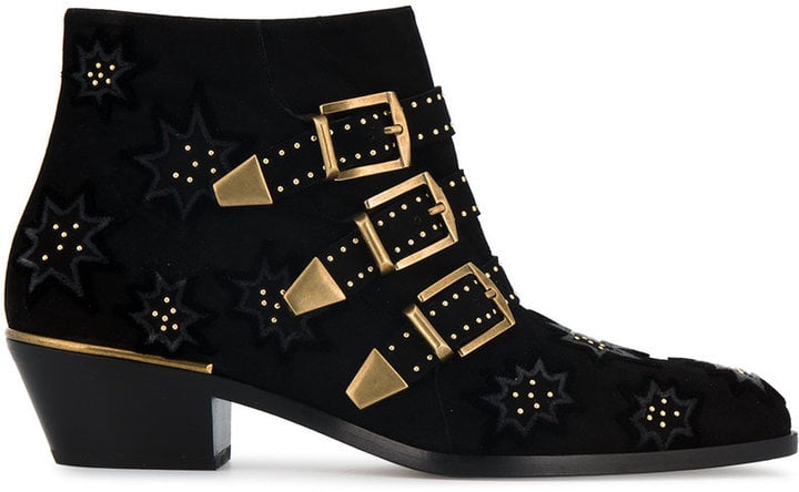 Chloé Black Suede Susanna Buckle boots