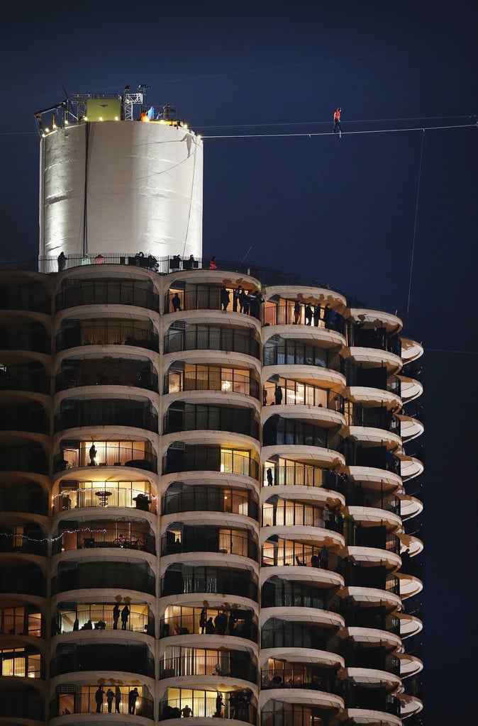 Nik Wallenda Walks a Tightrope Between Chicago Buildings