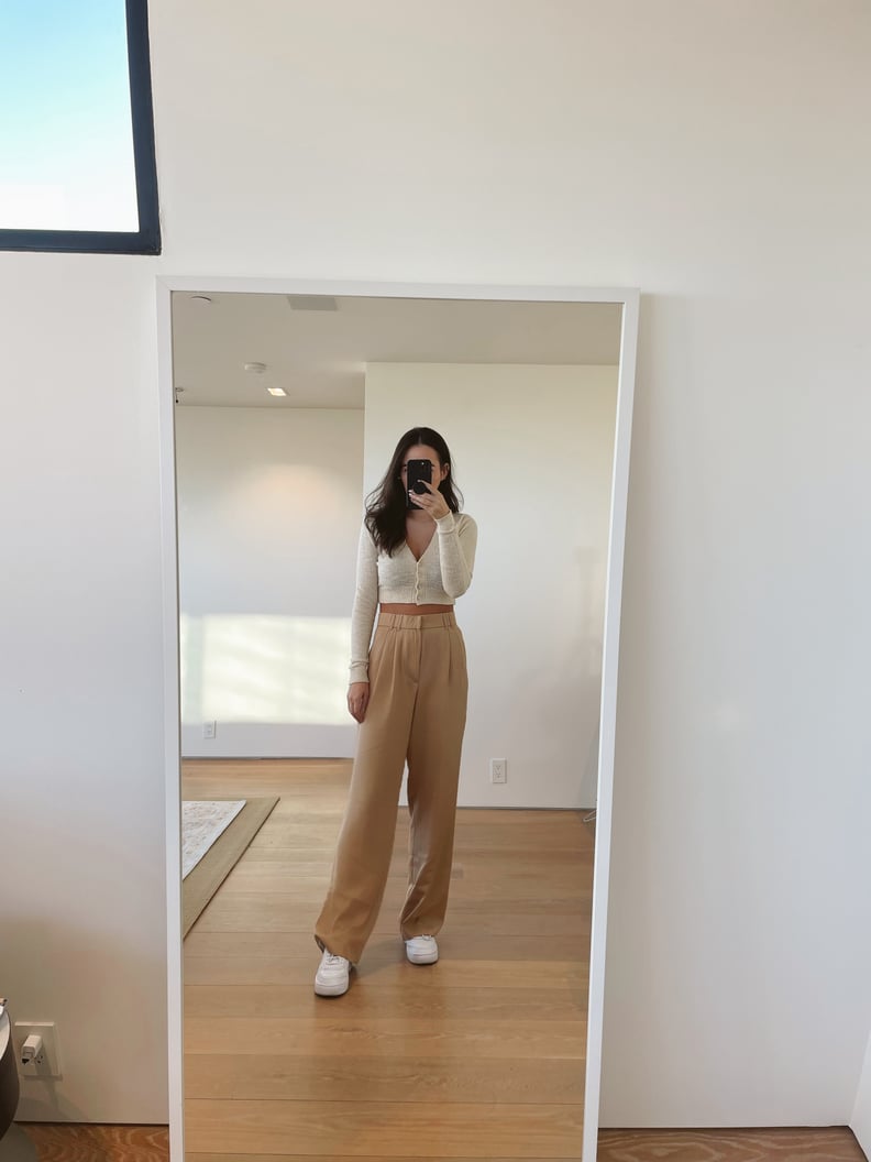 Zara, Pants & Jumpsuits, Zara Womens Size Xs Beige Belted High Rise  Pleated Tapered Leg Trouser Pants