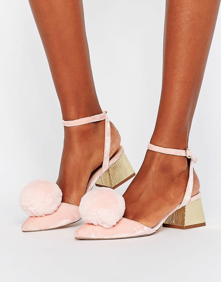 ASOS Saucy Pom-Pom Mid Heels