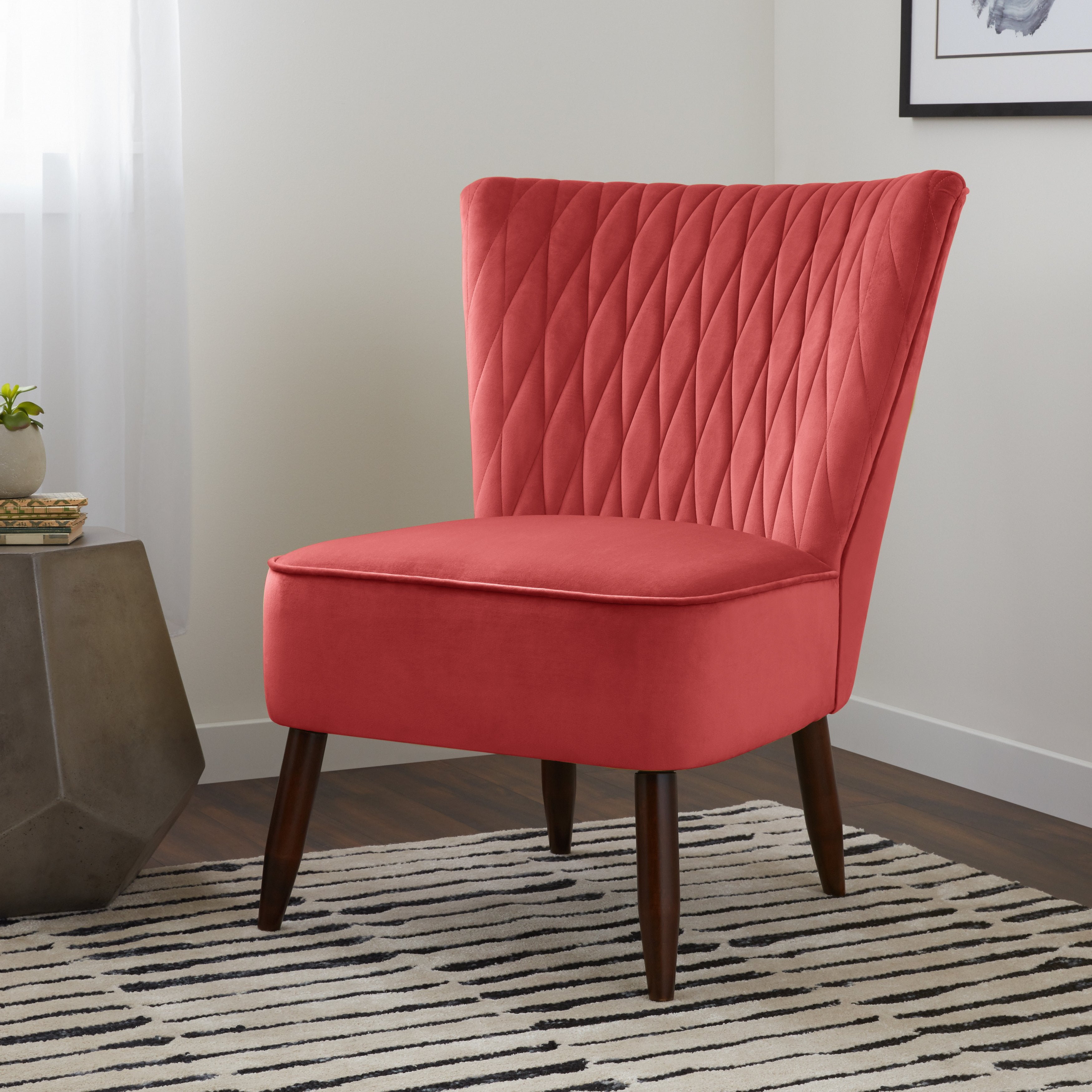 Overstock pink velvet chair sales