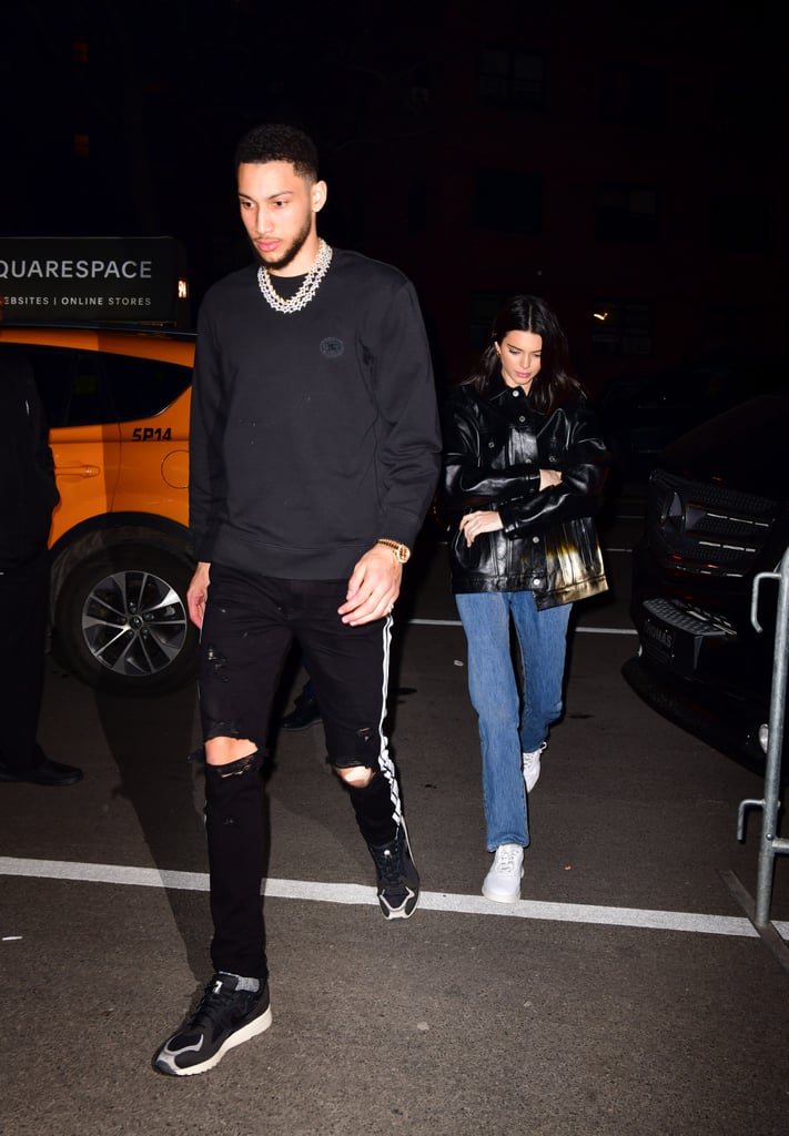 Kendall Jenner in Fuzzy Heels With Ben Simmons February 2019