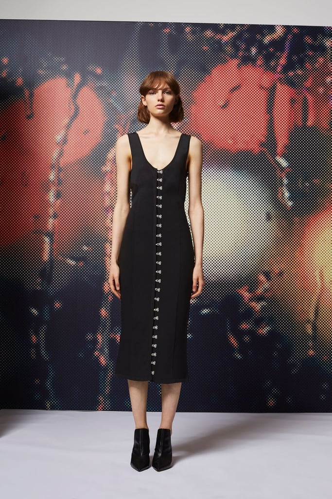 Topshop Black Pointelle Midi Dress ($130)