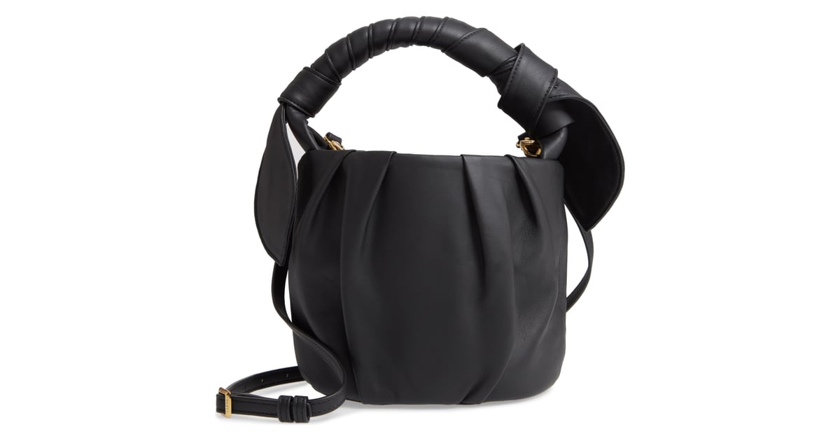 STAUD Dani Pleated Leather Top Handle Bucket Bag Don t Miss Out