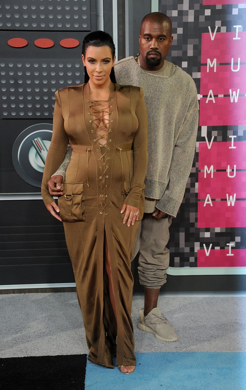 At the 2015 MTV VMAs when Kim showed off her curves, but Kanye seemed ready for a relaxing night.