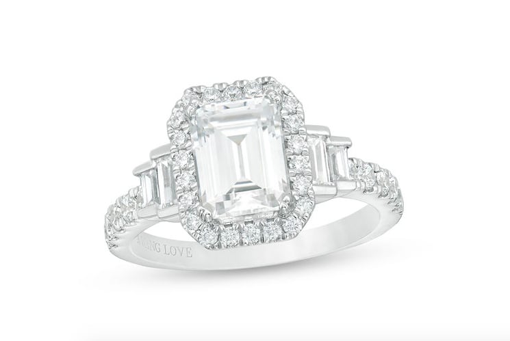 Vera Wang Love Collection 2-3/4 CT. T.W. Certified Emerald-Cut Diamond Frame Engagement Ring