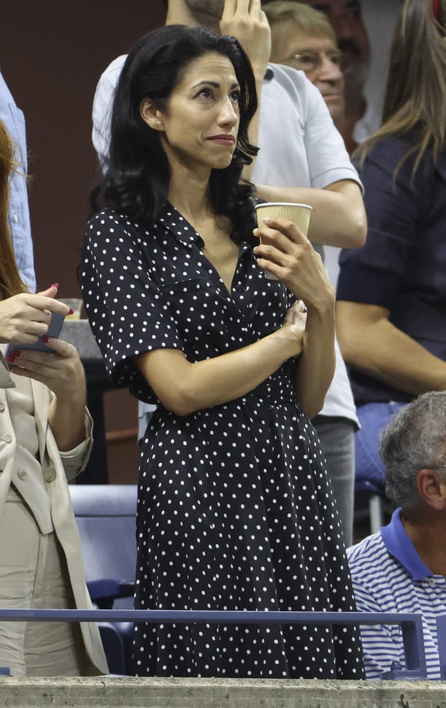 Huma Abedin on 29 Aug. at the US Open. Her rumoured boyfriend Bradley Cooper was not spotted with her.