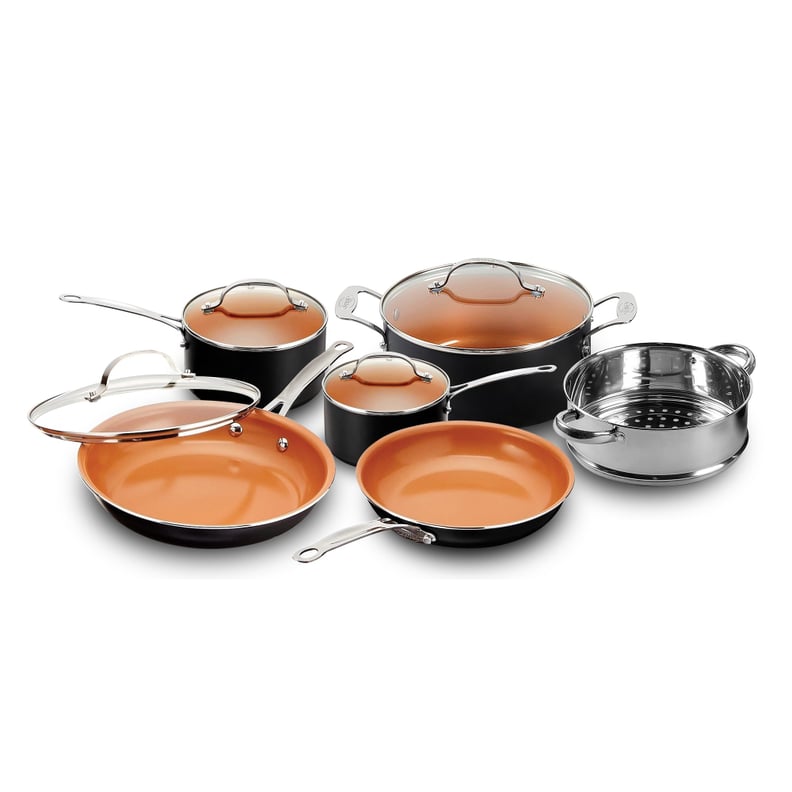 Gotham Steel Copper Nonstick Black Cookware Set