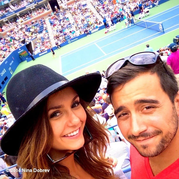 Nina Dobrev flashed a smile at the US Open. 
Source: Instagram user ninadobrev