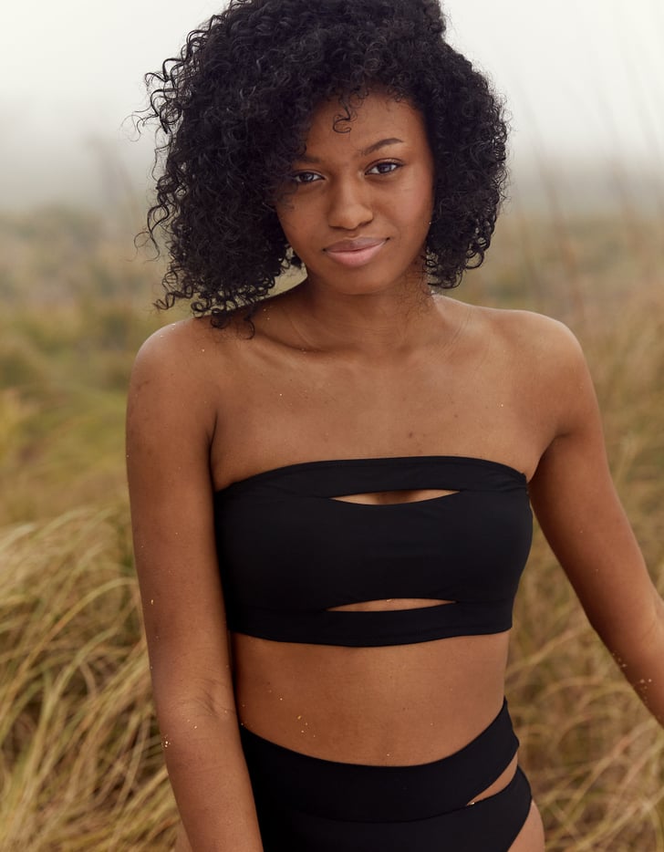 Aerie ribbed longline bandeau bikini top top