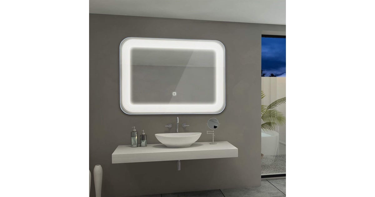 Tangkula LED Mirror Wall Mount Lighted Mirror The Most Useful Home