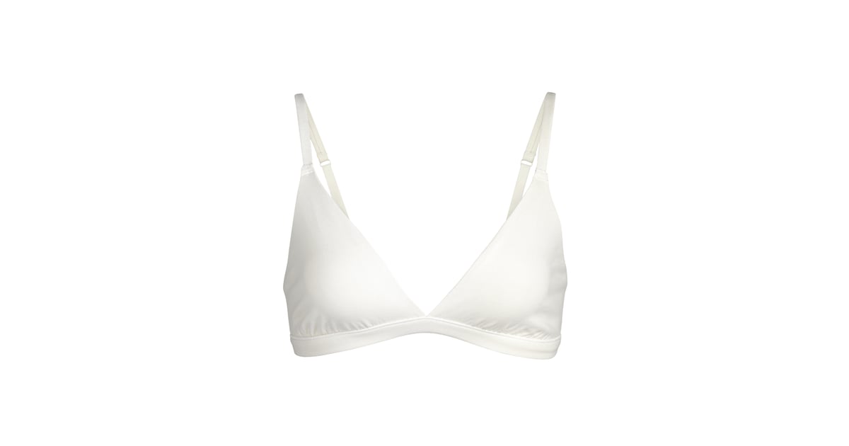 Skims Cotton Triangle Bralette in Bone Kim Kardashian Launches SKIMS