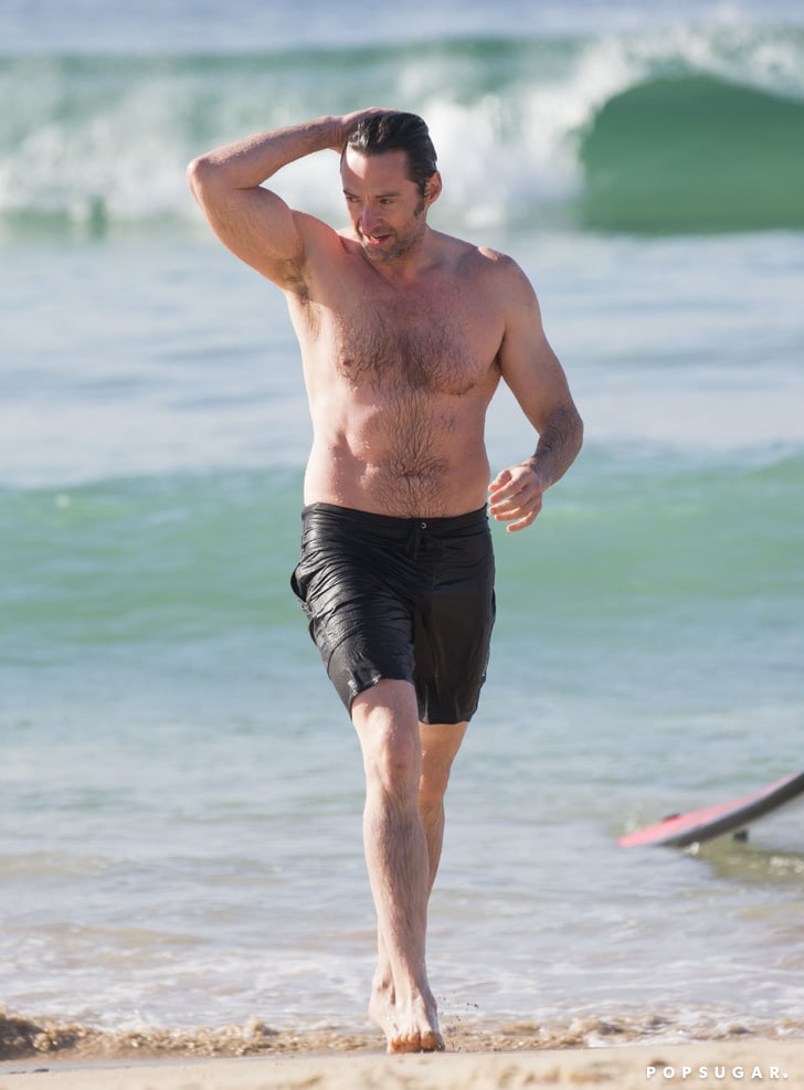 Hugh Jackman at the Beach in Australia Dec. 2016 POPSUGAR Celebrity