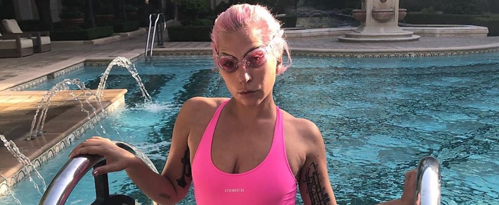 Lady Gaga Wears Pink Vetements Swimsuit on Instagram