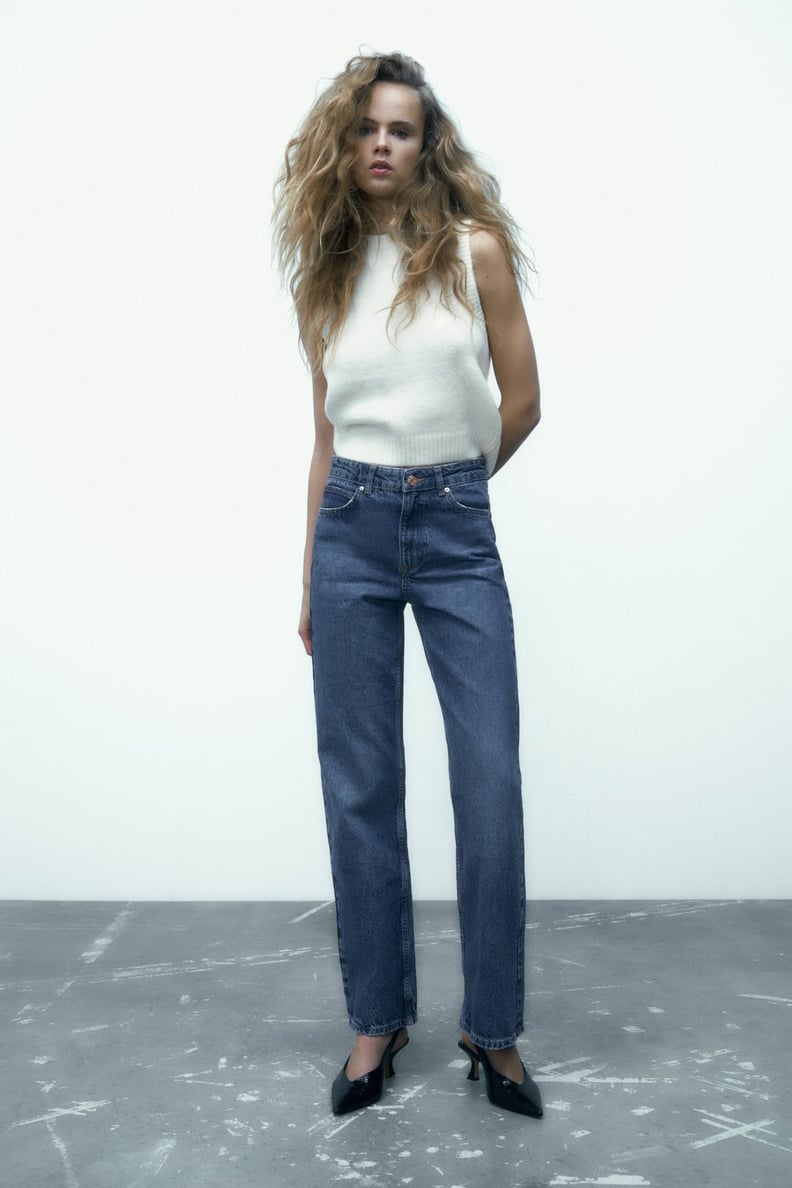 Best Zara High-Rise Jeans: Zara Z1975 Straight Long Length High-Rise Jeans