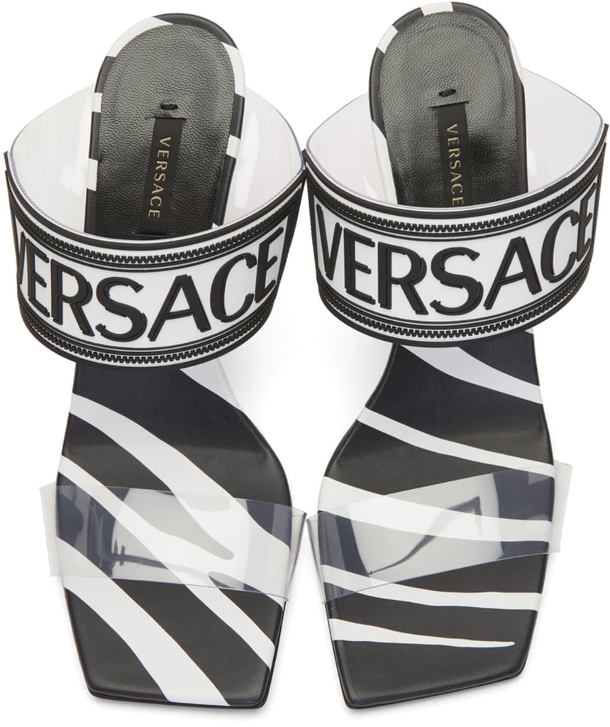 Versace Black Vinyl Savage Zebra Heels