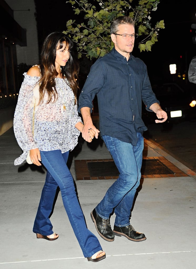 Matt Damon Holds Hands With Wife During Date Night