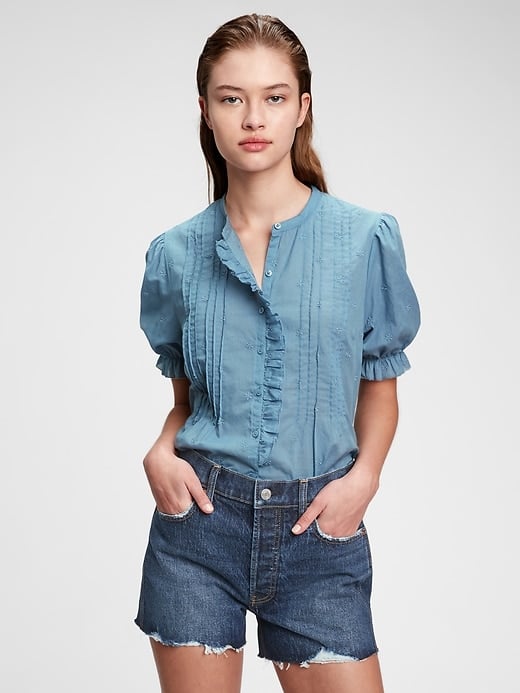 Gap Ruffle Pleated Top