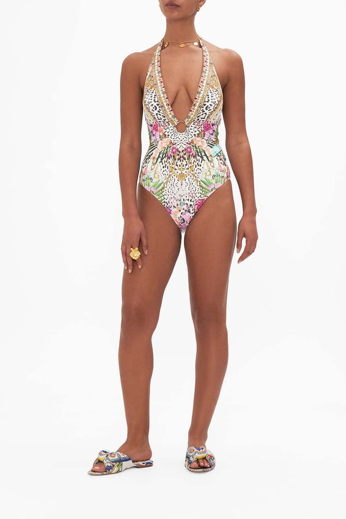 Camilla Ring Detail Plunge V One-Piece in Dear Amore Mio