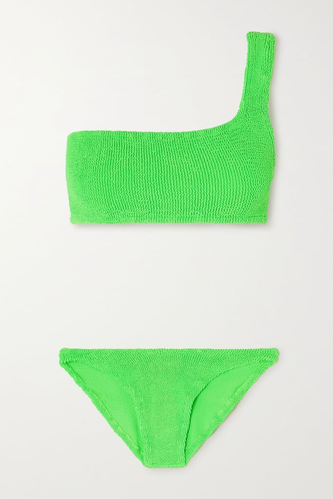 Hunza G Neon One-Shoulder Seersucker Bikini