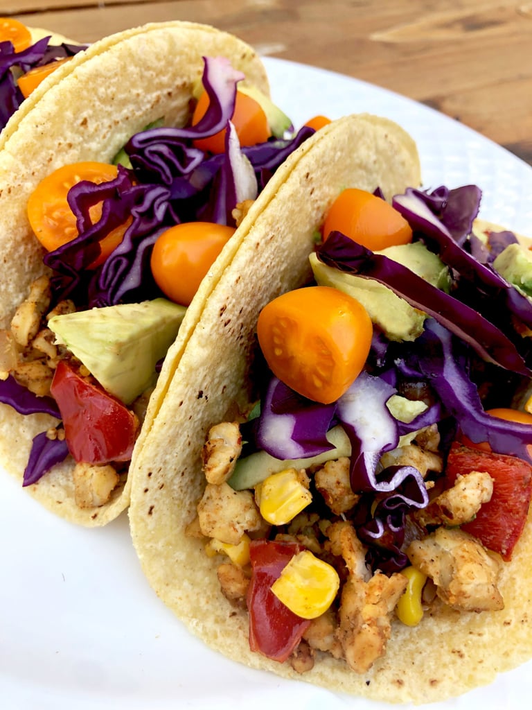 Red Pepper and Corn Tempeh Tacos