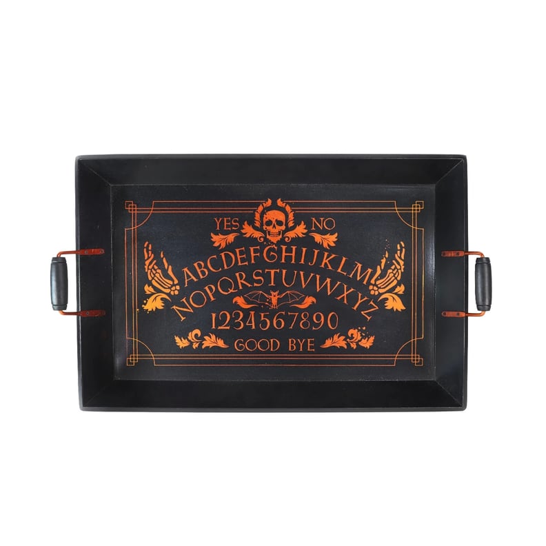 Halloween Skull Wood Serving Tray in Orange