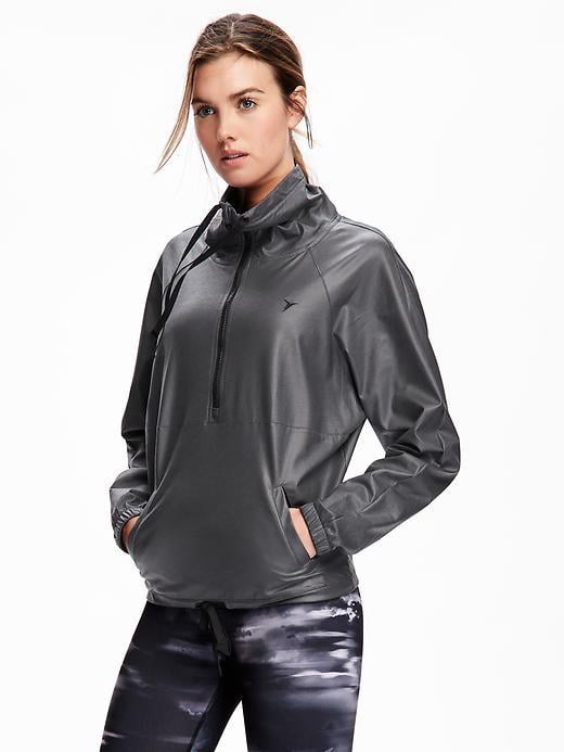 Old Navy Relaxed Half-Zip Coated Jacket For Women