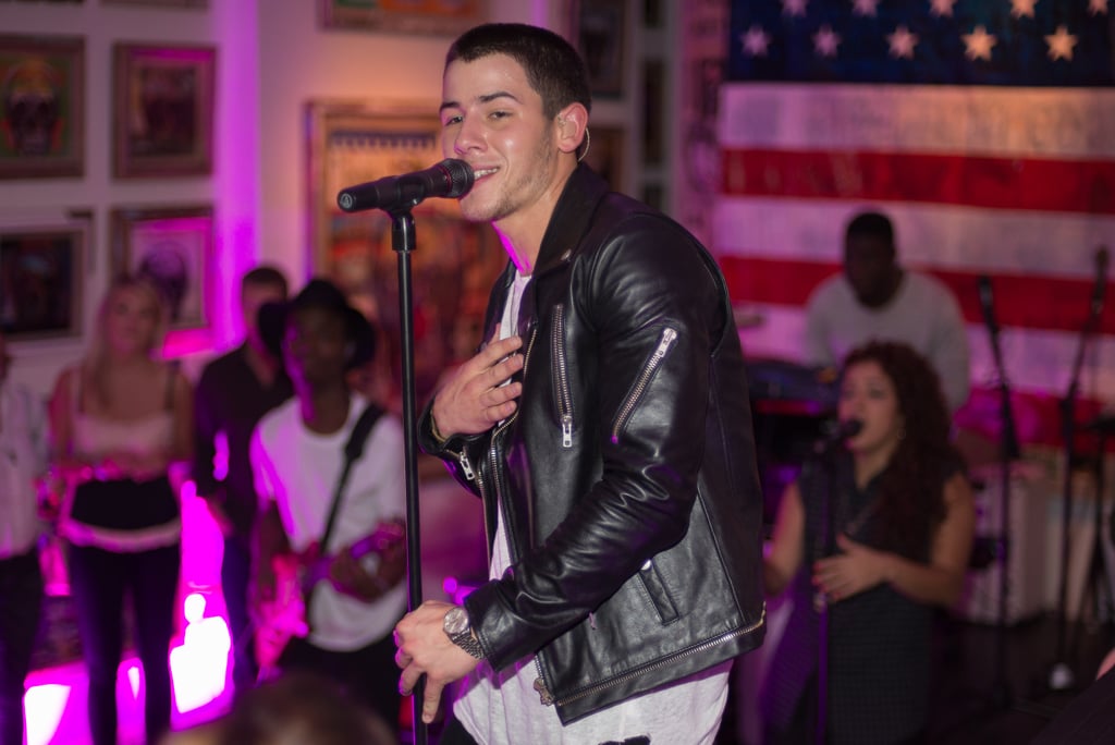 Nick Jonas brought big energy to the Peter Tunney gallery in NYC on Thursday.