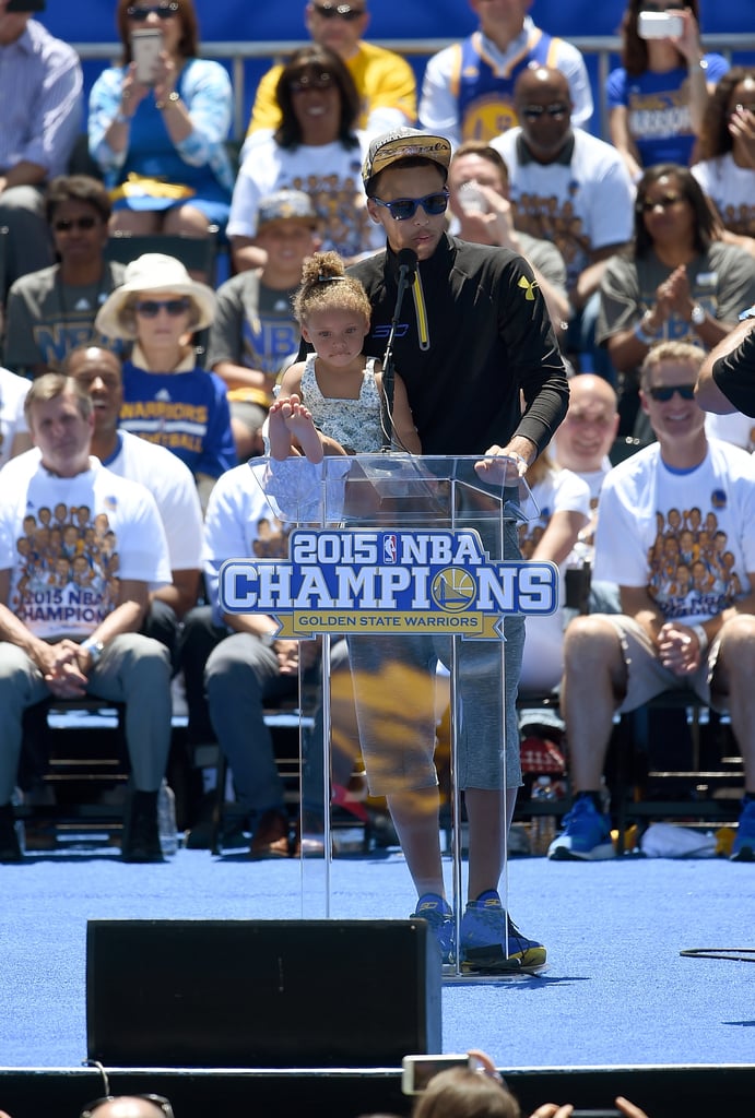 Steph Curry and His Family at Warriors Parade 2015