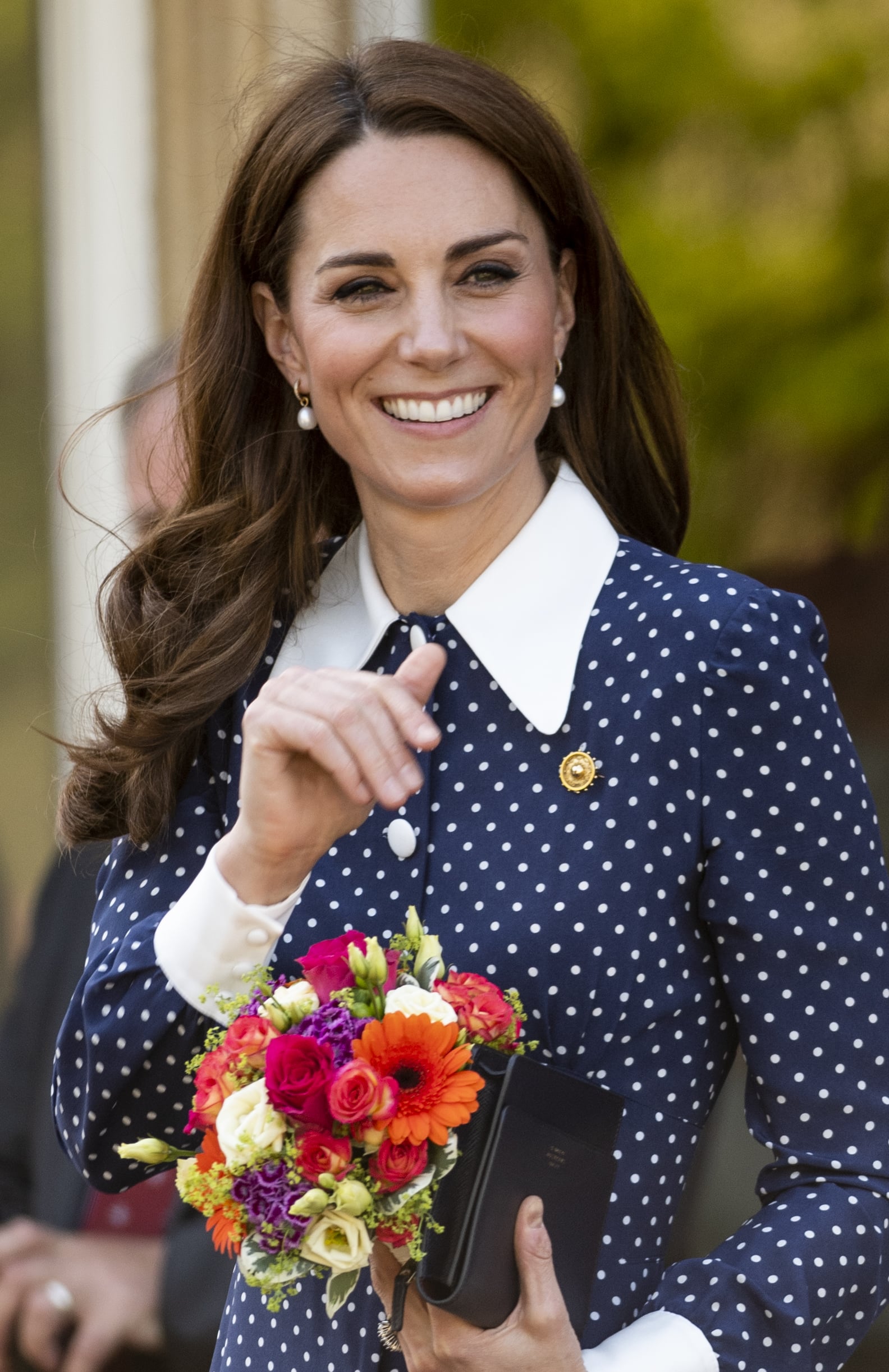 BLETCHLEY, ENGLAND - MAY 14: Catherine, Duchess of Cambridge, visits the D-Day exhibition at Bletchley Park on May 14, 2019 in Bletchley, England. The D-Day exhibition marks the 75th anniversary of the D-Day landings. (Photo by Mark Cuthbert/UK Press via Getty Images)