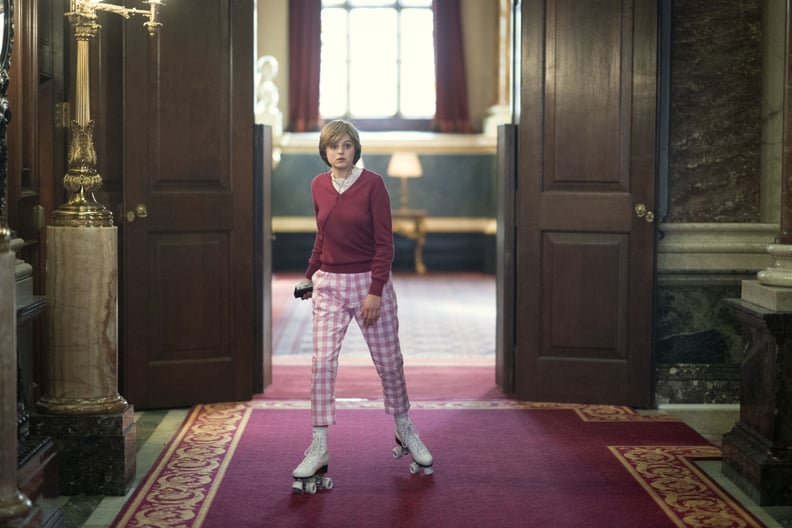 Princess Diana's Pink Sweater and Plaid Pants on The Crown