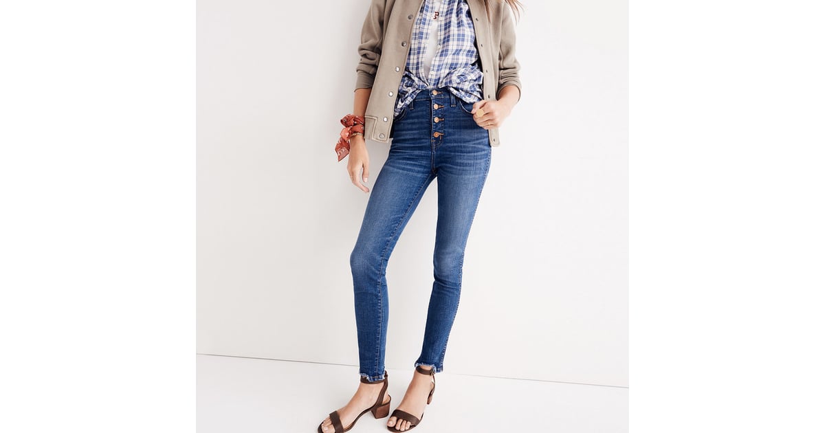 Madewell High-Rise Skinny Jeans: Chewed-Hem Edition | Fall Outfit Ideas ...