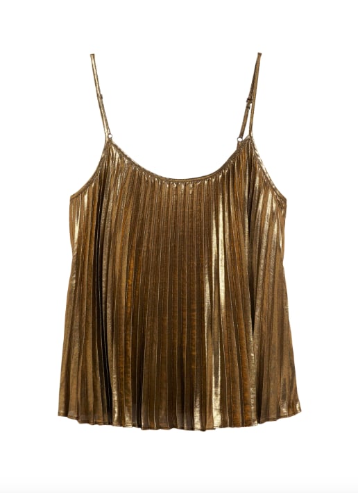 Metallic Pleated Camisole