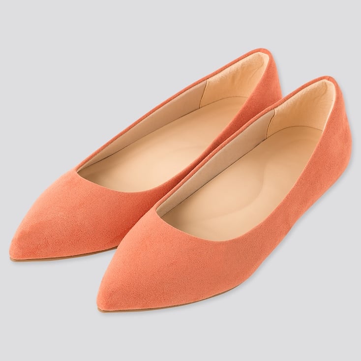 The peachy-orange Uniqlo Woman Comfort Feel Pointed Flat Shoe ($20, originally $30) is a fun summer-to-fall transition color that looks perfect with a simple skirt-and-shirt combo.