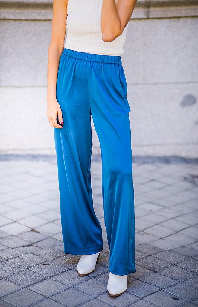 The Drop Women's Sapphire Blue Wide Leg Pull-On Pant by @balamoda