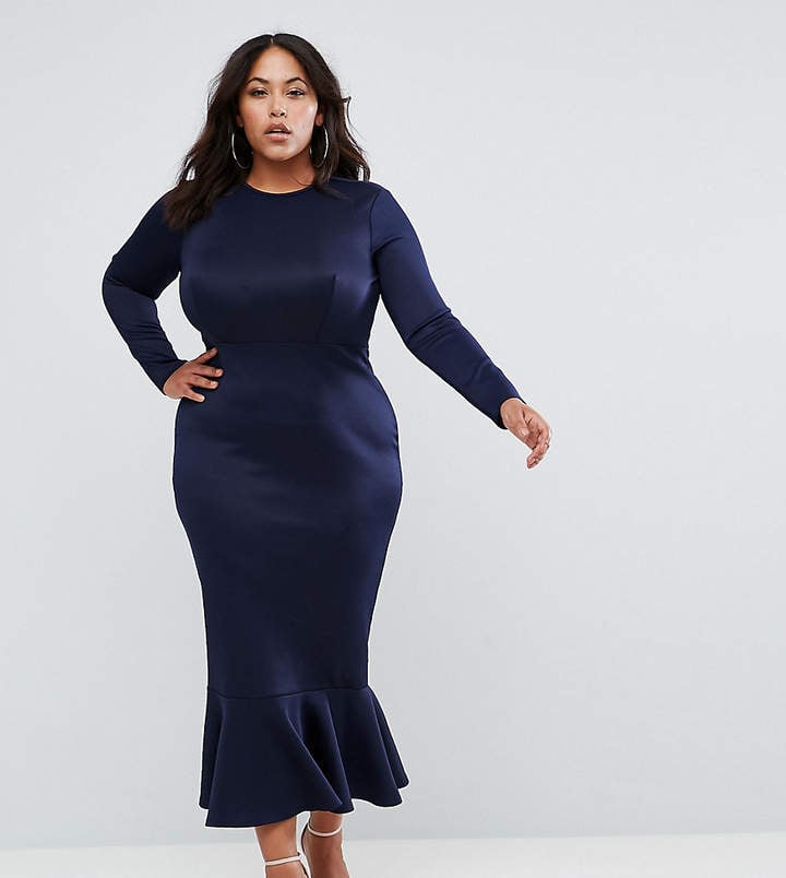 Club L Plus Office Long Sleeve Midi Dress