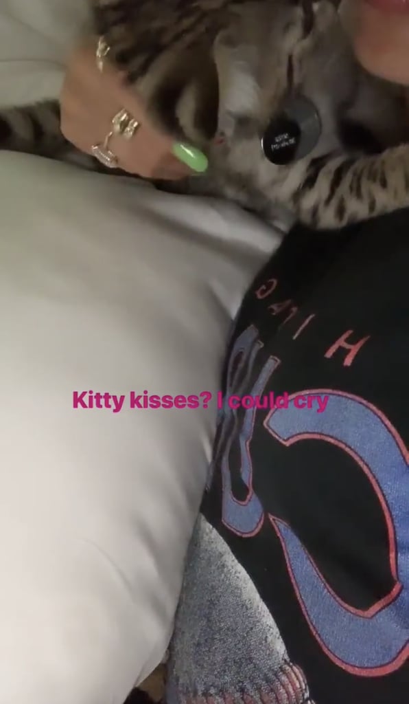 Baldwin was also seen with the hue in a video that she posted on Instagram. In it, she is petting her new kitten, Sushi.