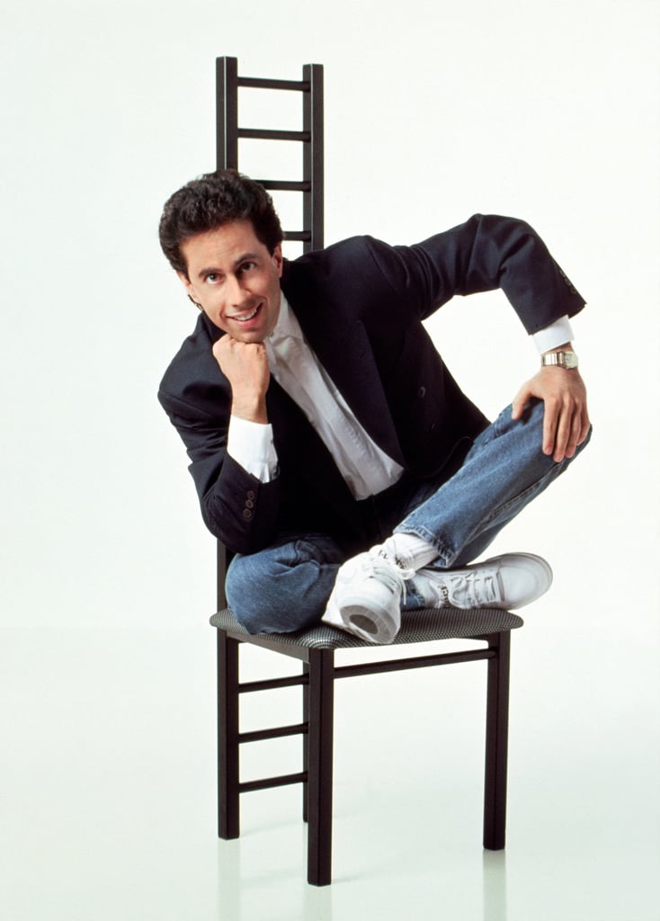 Jerry means business in this his blazer and jeans combo paired with crisp, white Nike high-tops.