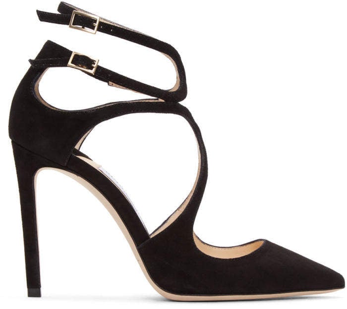 Jimmy Choo Black Suede Lancer Heels