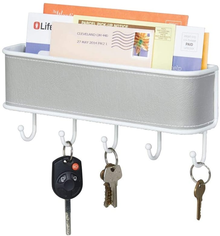 mDesign Wall Mount Metal Mail Organizer Storage Basket The Best and