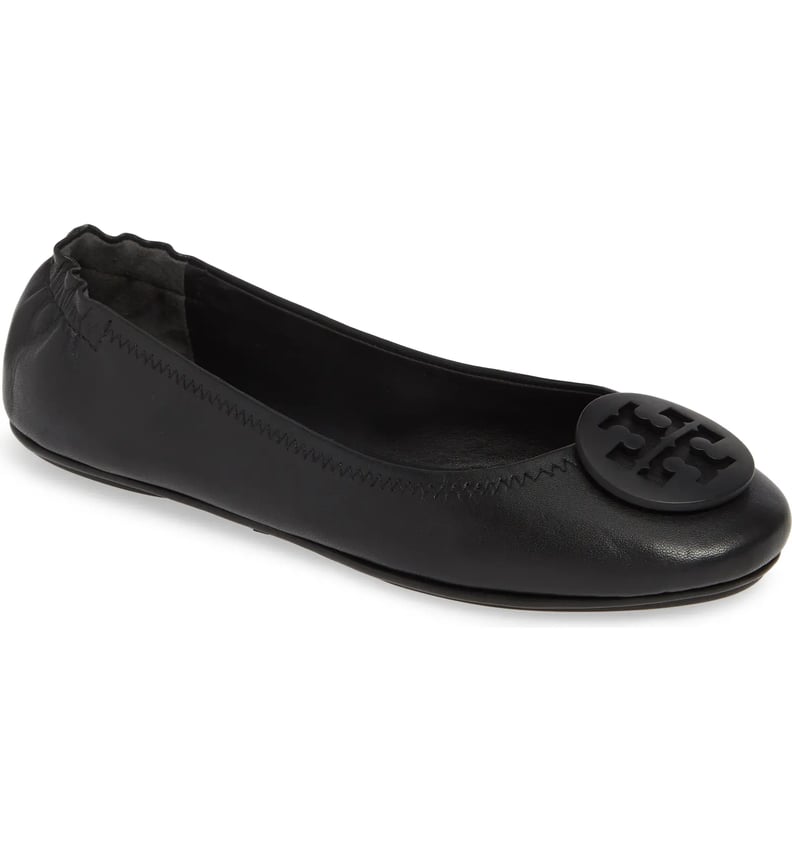 Best Black Rounded Flats: Tory Burch Minnie Travel Ballet Flats